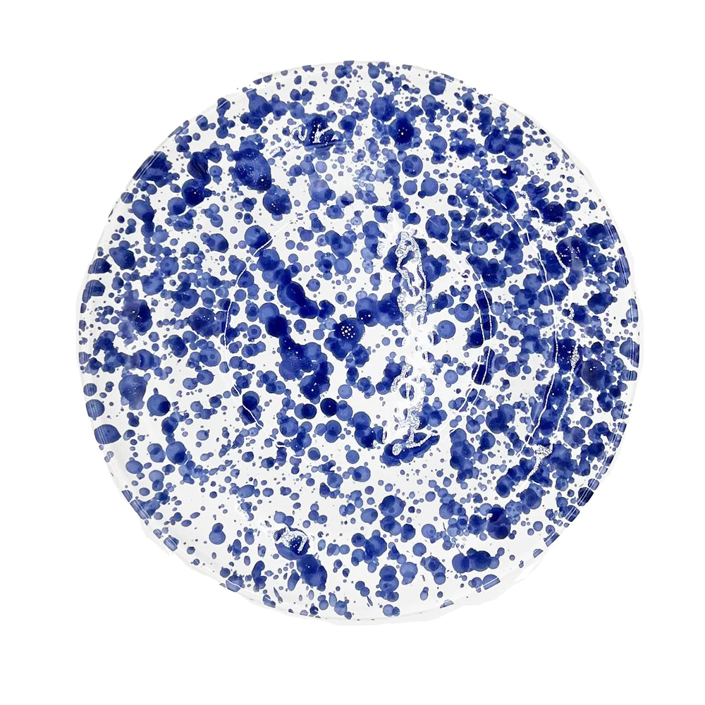 Cobalt and White Speckled Soup Bowl