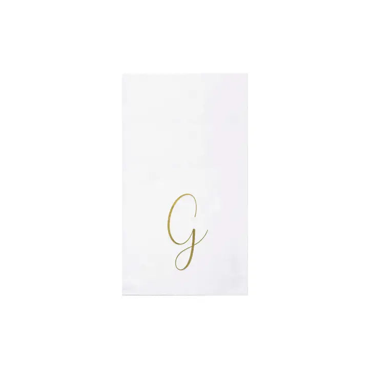 Vietri Papersoft Gold Monogram Guest Towel Napkins, G