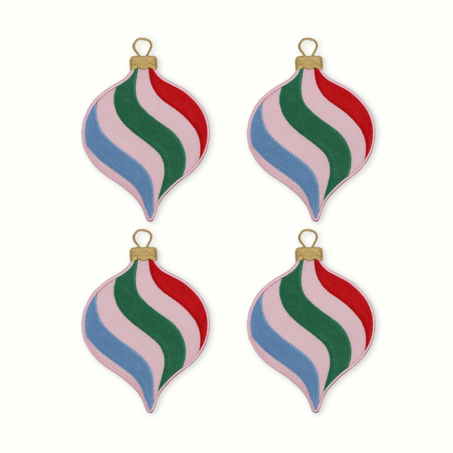 Ornament Linen Cocktail Napkins, Set of 4