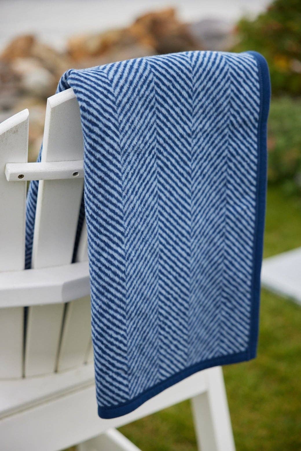 Harborview Herringbone Navy Blanket, Original