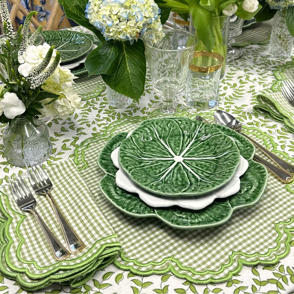 Bettina Light Green Gingham Placemats, Set of 4