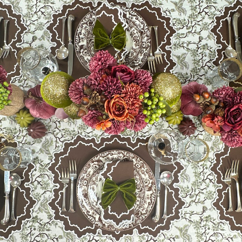 Whitley Placemat, Cocoa & White, Set of 4