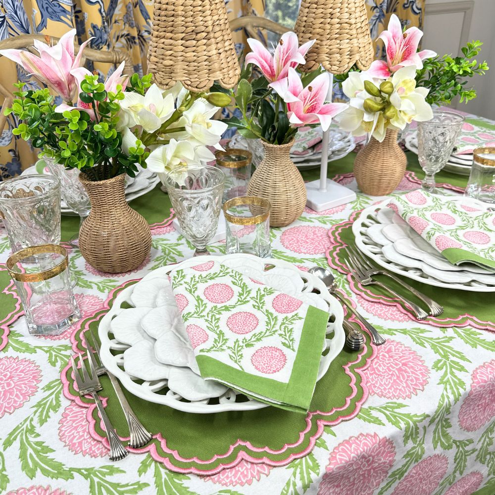 Bettina Green & Pink Placemats, Set of 4