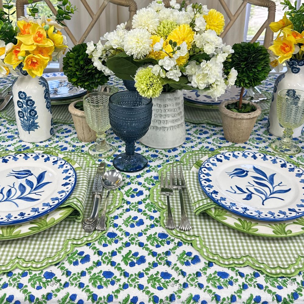Bettina Light Green Gingham Placemats, Set of 4