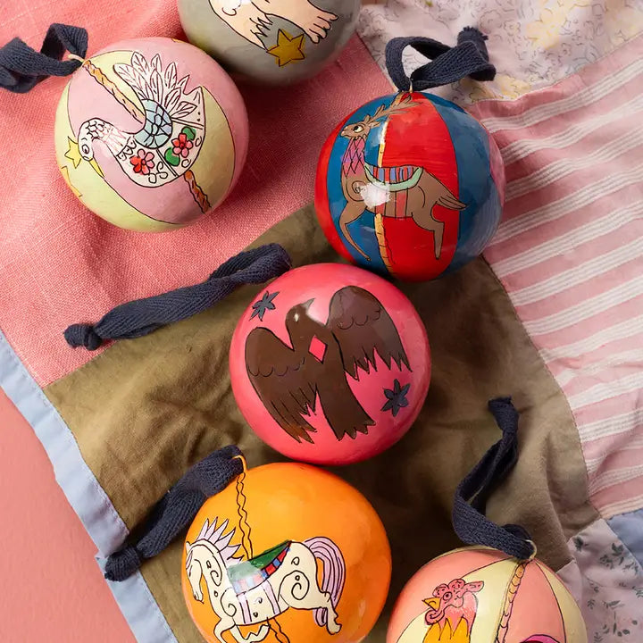 Swan Carousel Handpainted Ornament