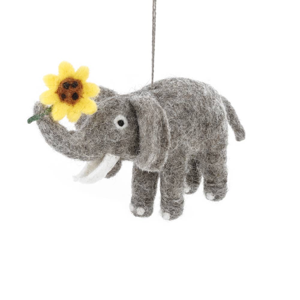 Fancy the Elephant Felt Ornament