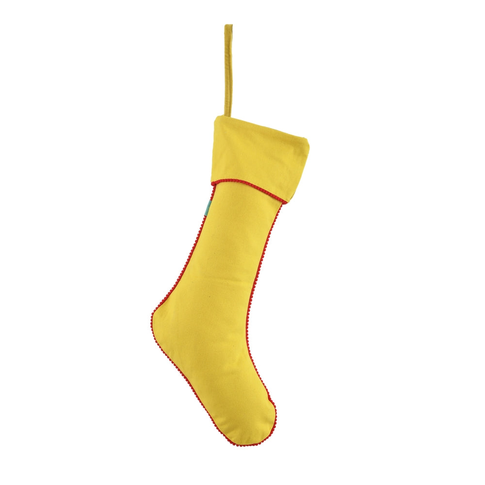 Floral Embroidered Stocking, Citrine