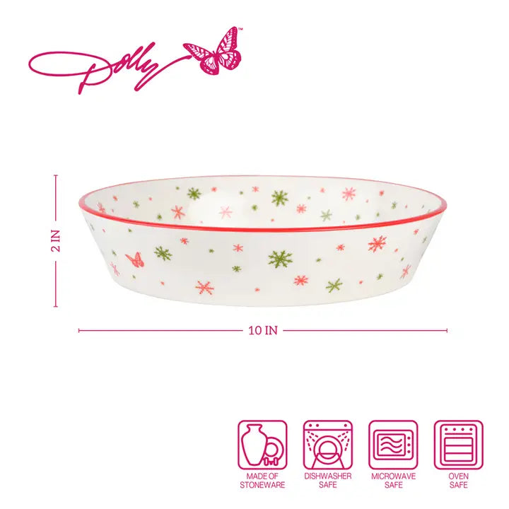 Dolly Parton Holiday Toile Pie Plate, 10"