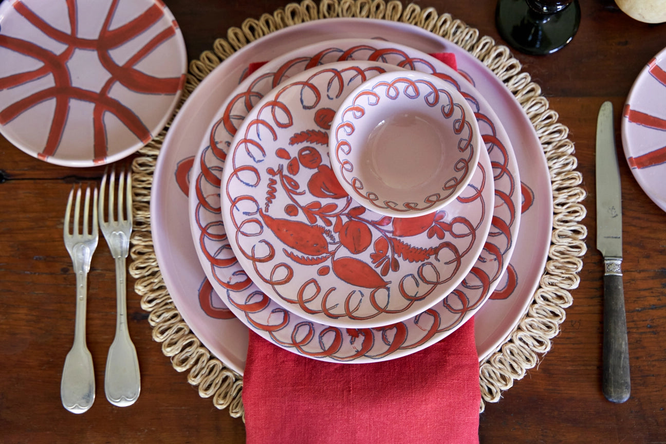 Amalfi Dessert Plate, Pink