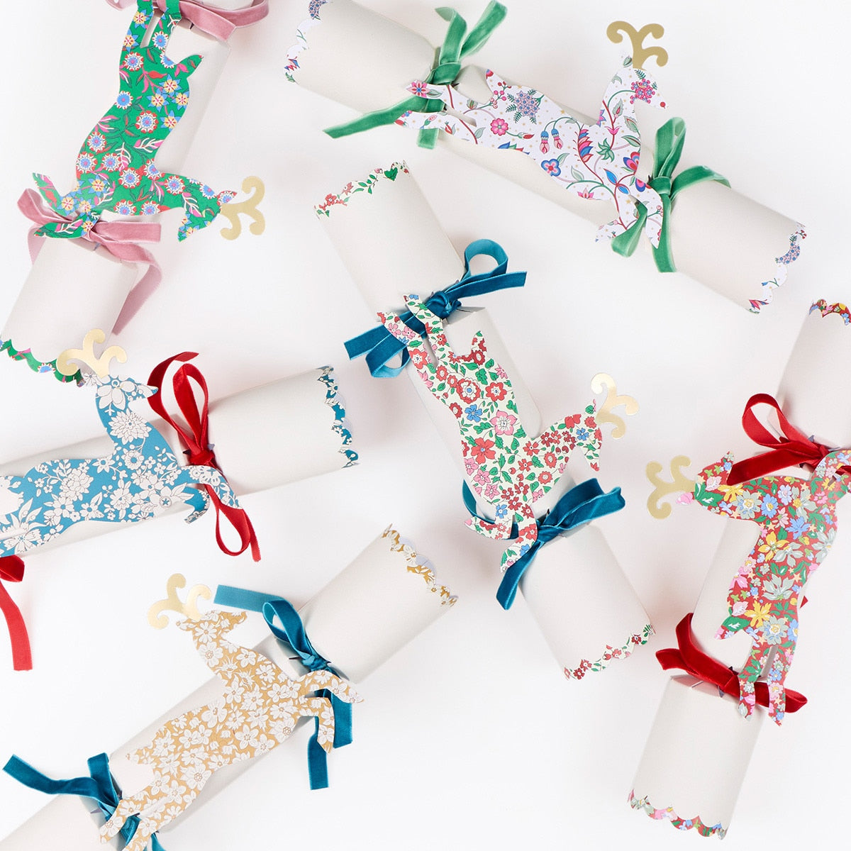 Meri Meri x Liberty Reindeer Crackers, Set of 6