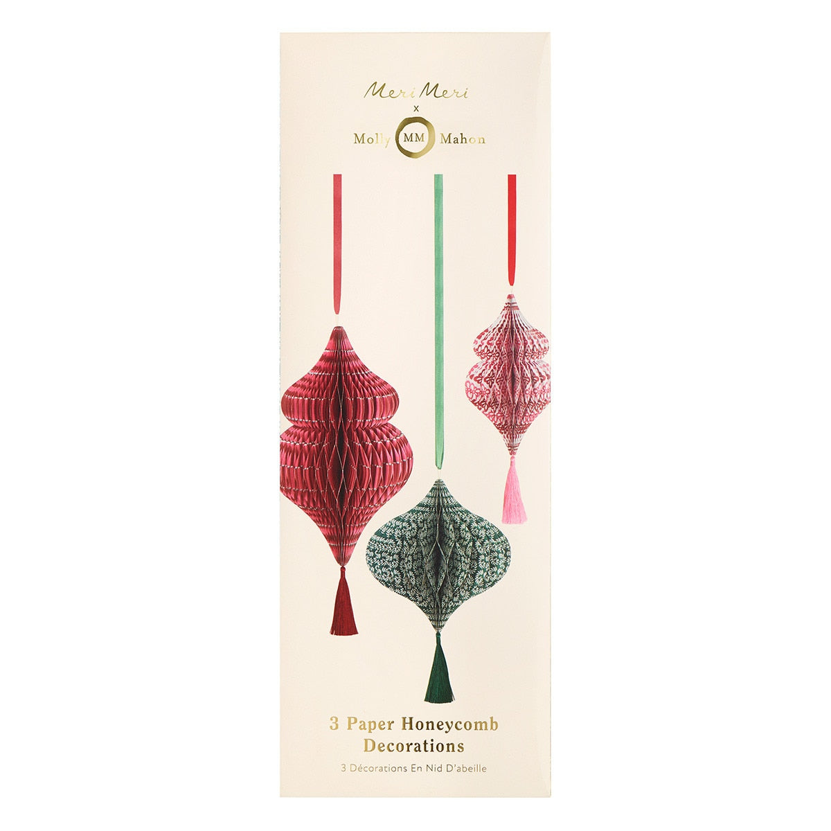 Meri Meri x Molly Mahon Large Paper Honeycomb Decorations, Set of 3
