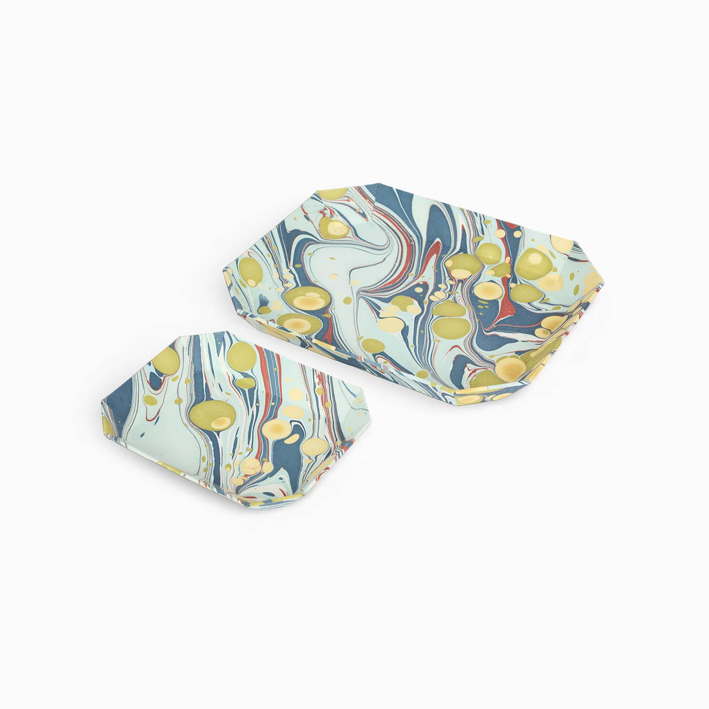 Sasser Octagon Trays, Sea Splatter, Set of 2