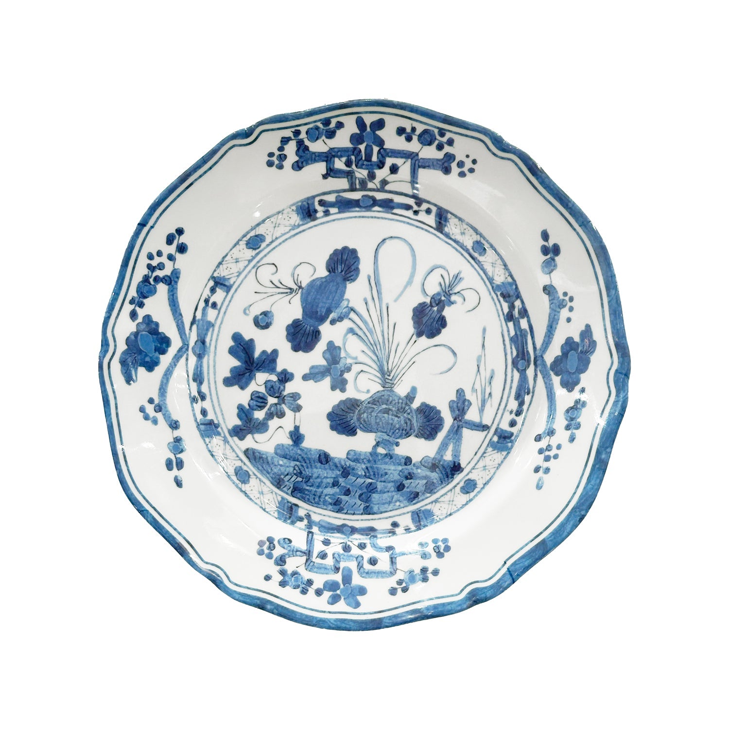 Beatriz Ball Vida Faenza 9" Melamine Salad Plate, White & Blue