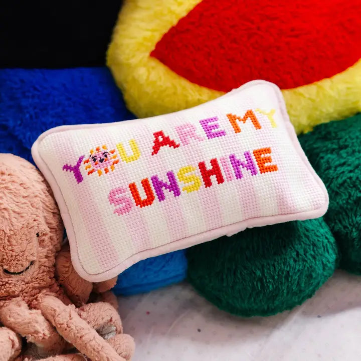You Are My Sunshine Mini Needlepoint Pillow