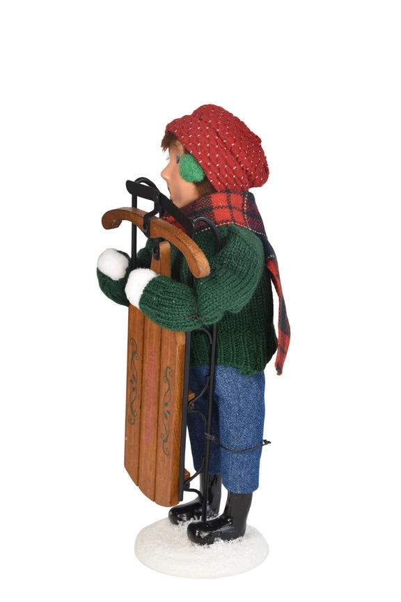 Byers Choice Skiing & Sledding Family Boy
