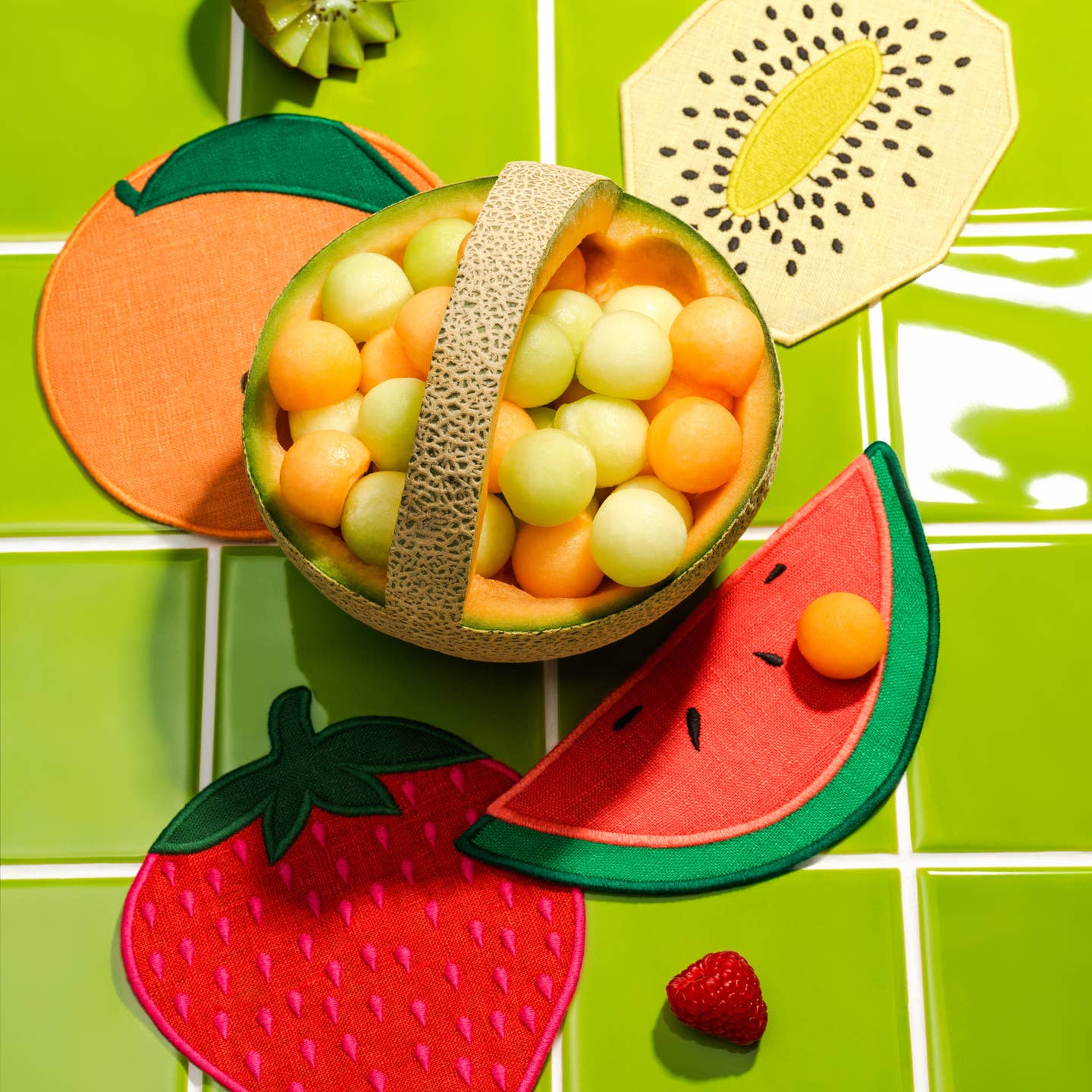 Fruit Salad Cocktail Napkins, Set of 4