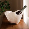 Beatriz Ball Resin Alabaster Ice Bucket, White Swirl