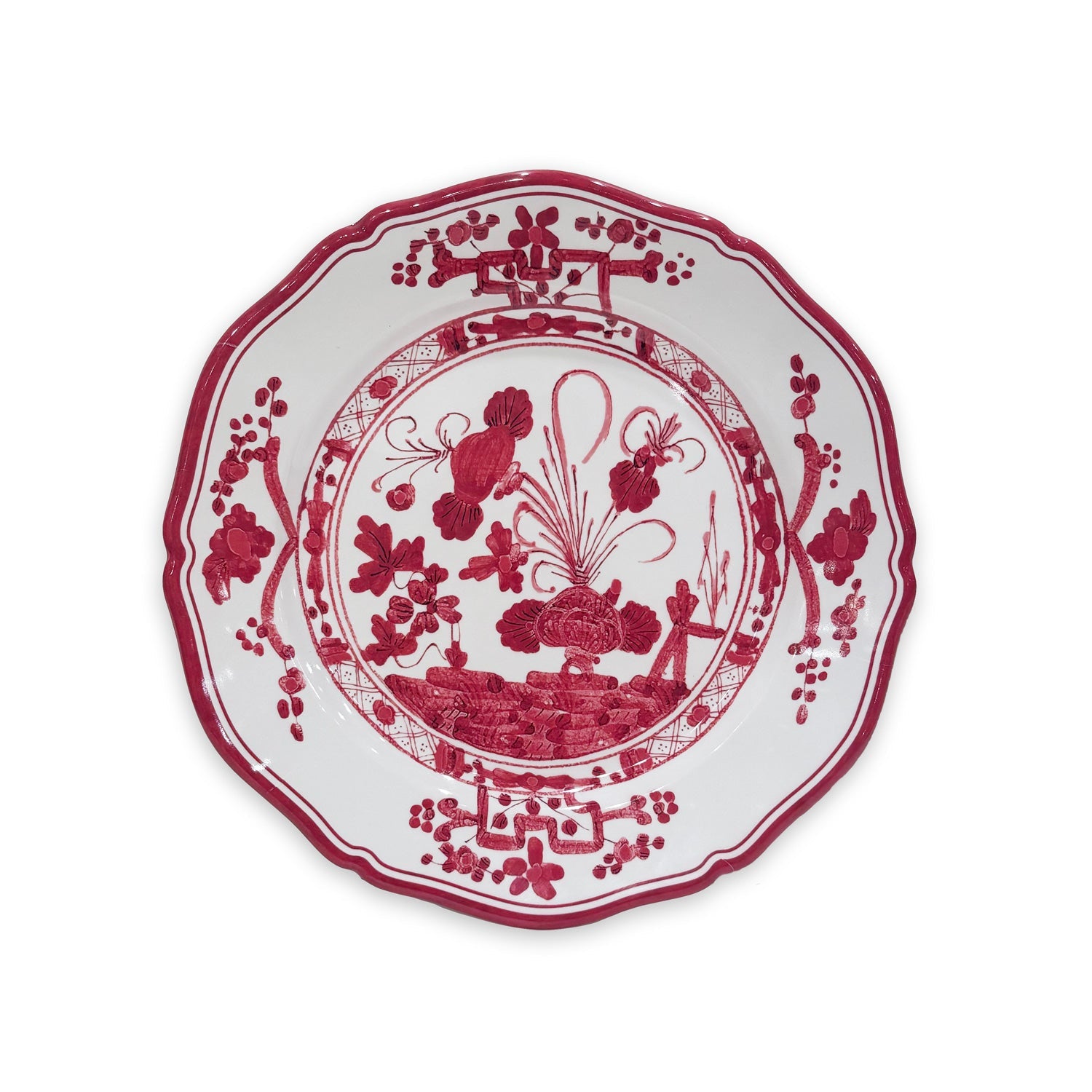 Beatriz Ball Vida Faenza 9" Melamine Salad Plate, White & Red