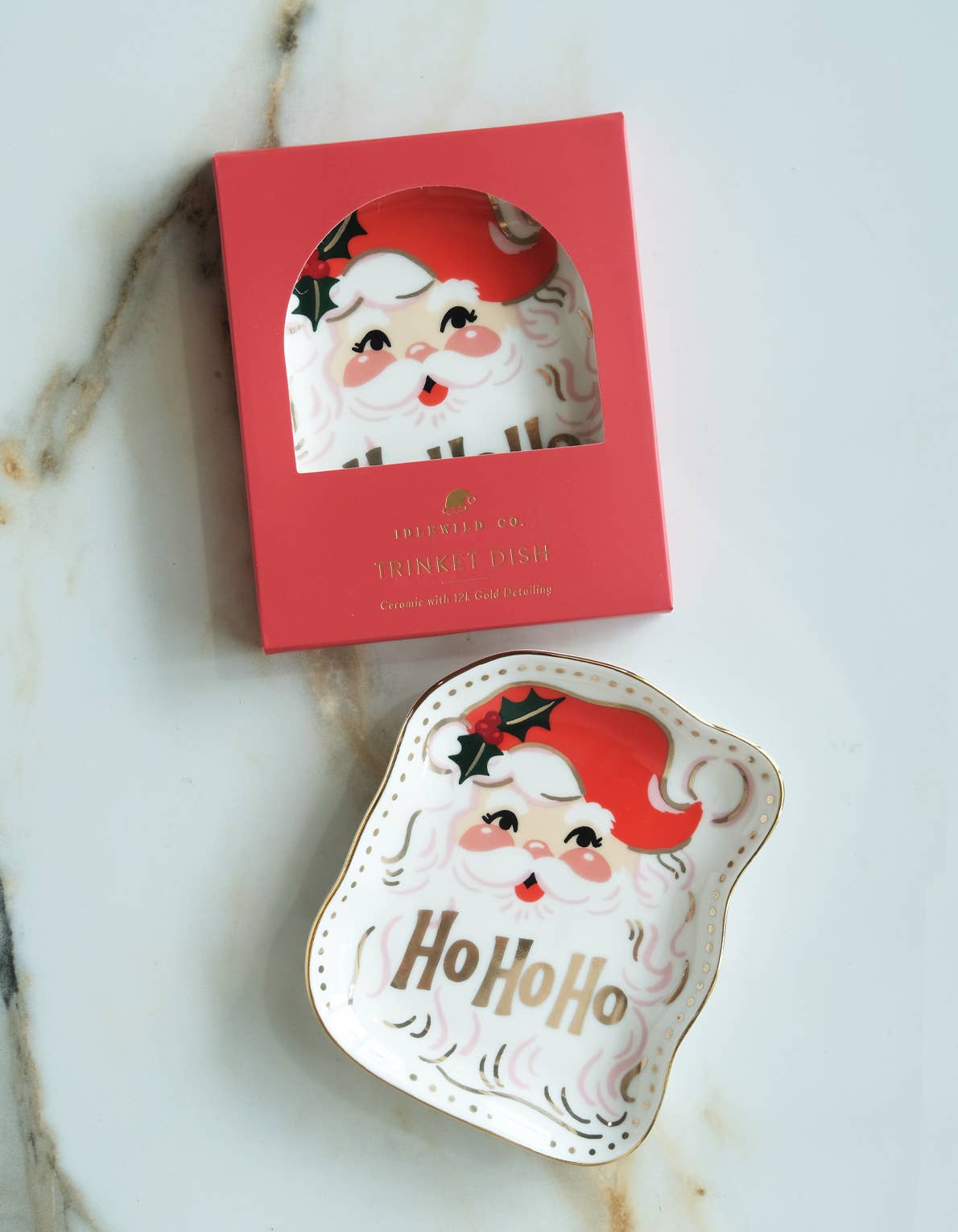 Christmas Santa Porcelain Trinket Tray