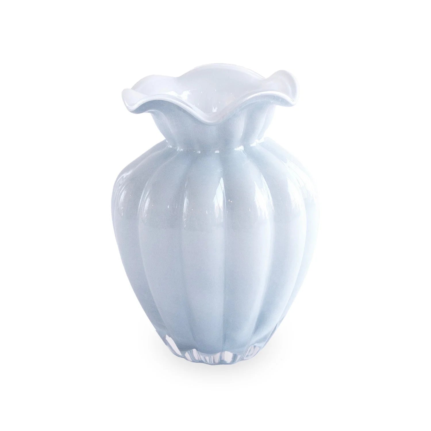 Beatriz Ball Glass Petal Medium Vase, Periwinkle