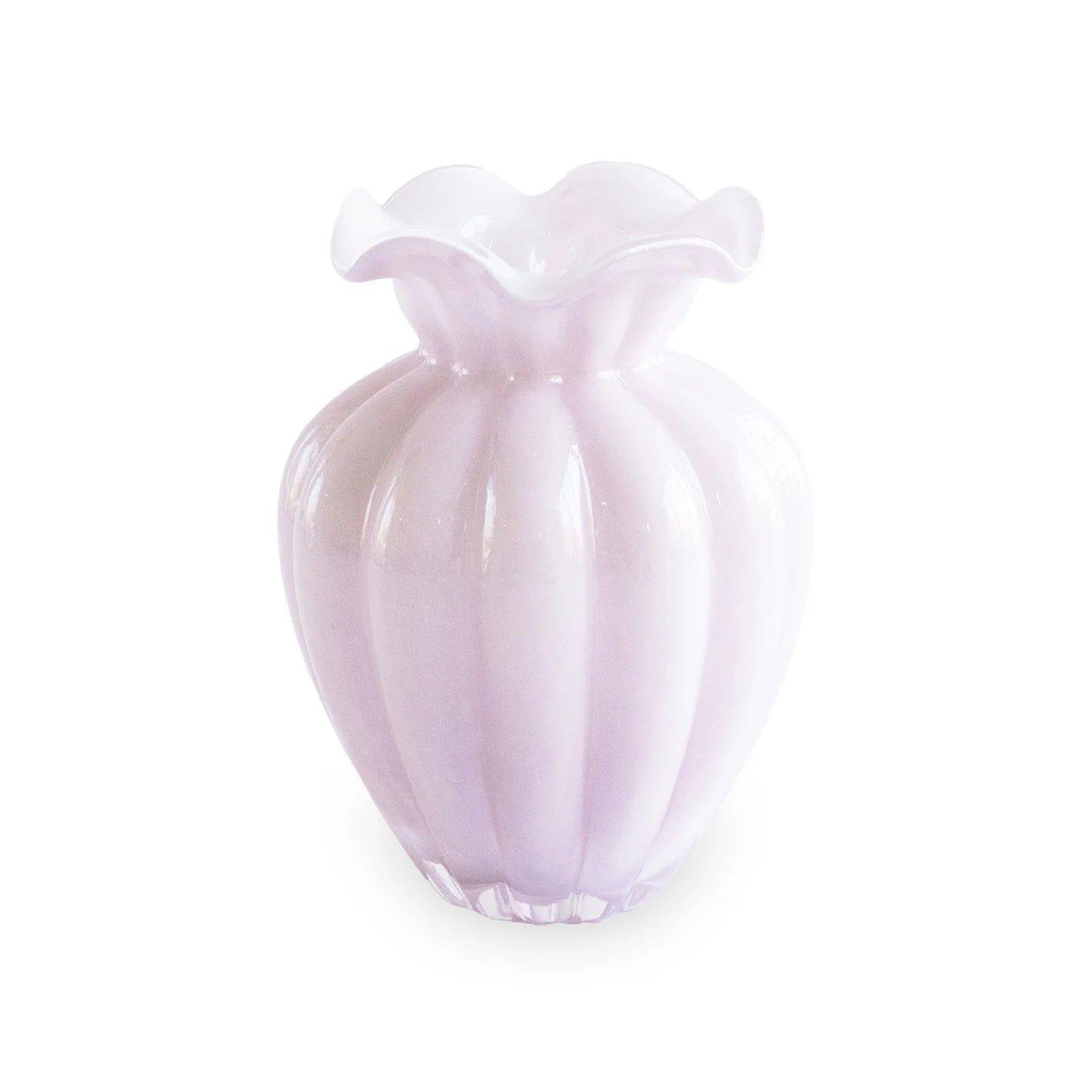 Beatriz Ball Glass Petal Medium Vase, Camellia