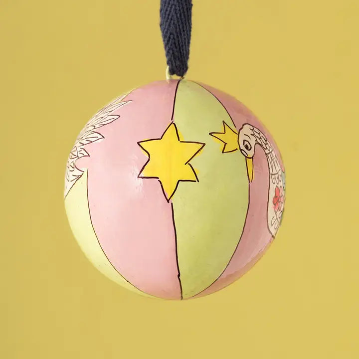 Swan Carousel Handpainted Ornament