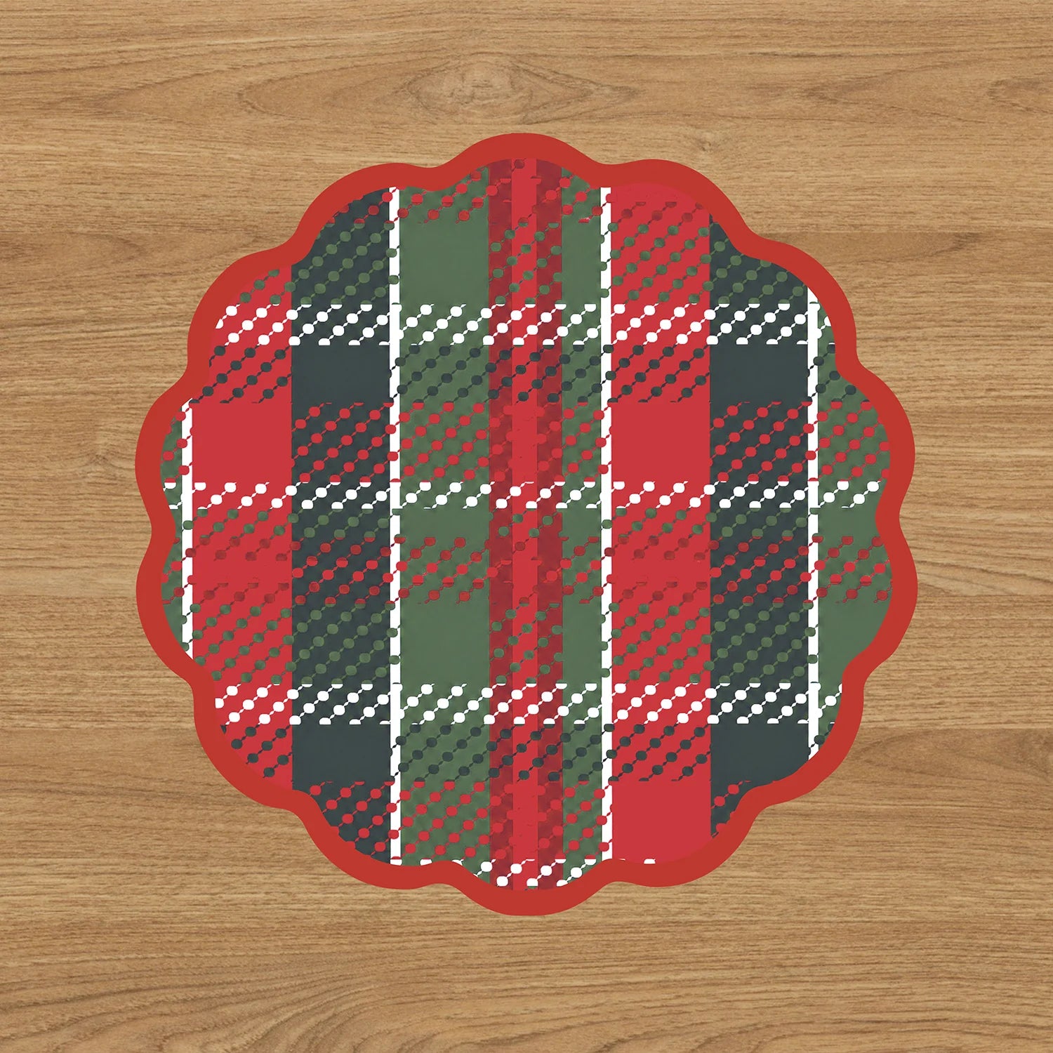 Beatriz Ball Vida Nutcracker and Plaid Reversible Placemats, Red & Green