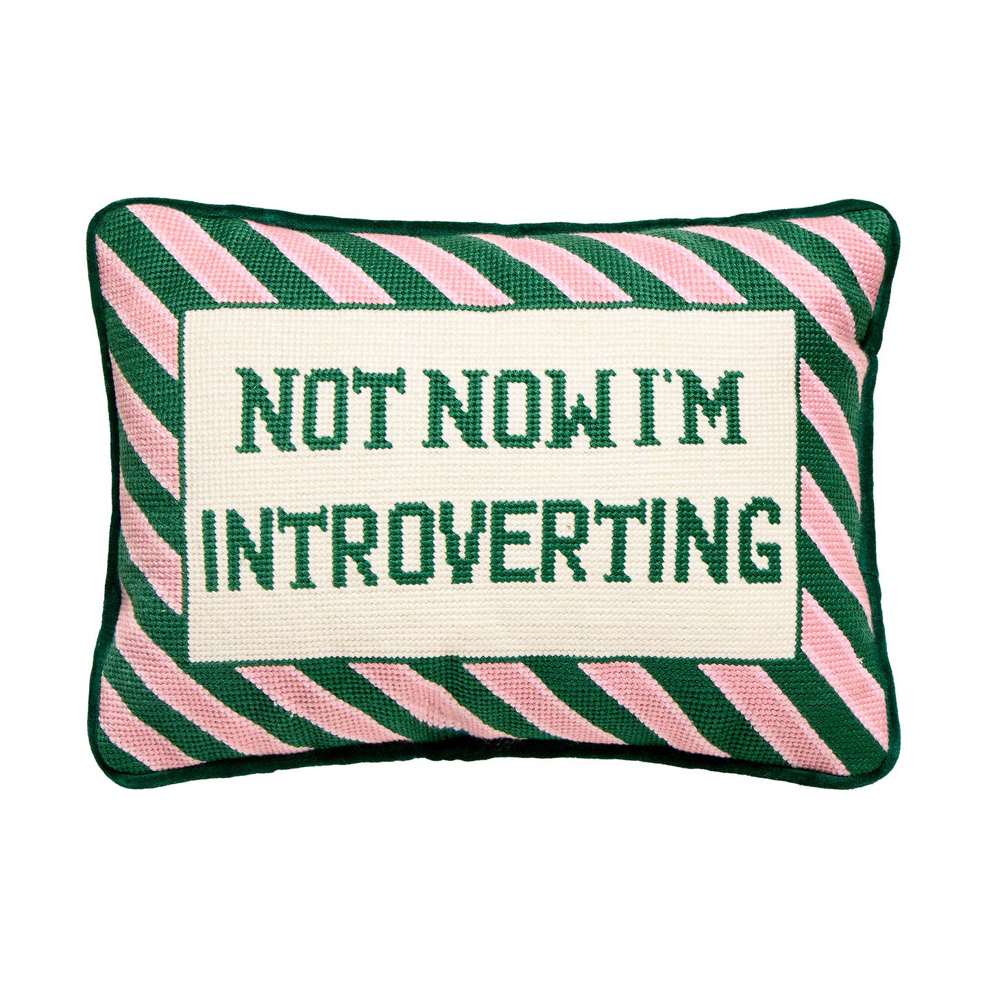 Introverting Needlepoint Pillow