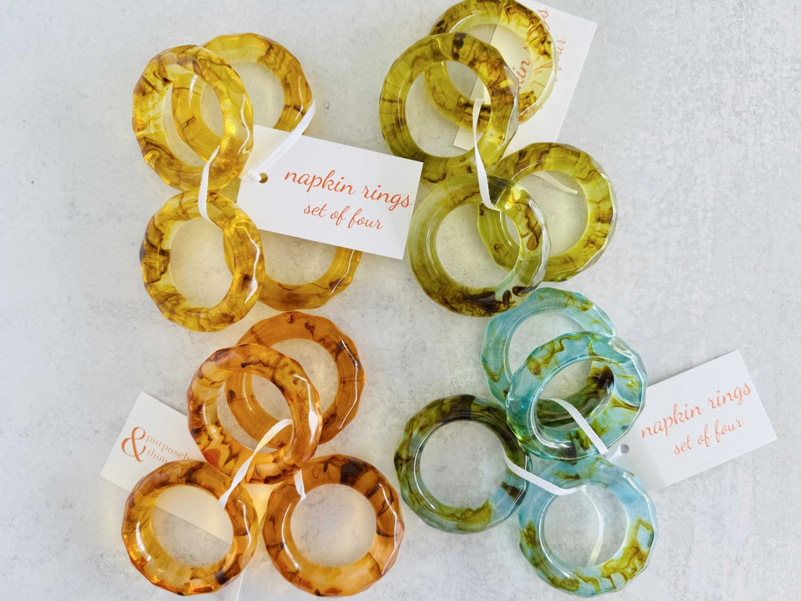 Napkin Rings, Set of Four, Elements Lemon