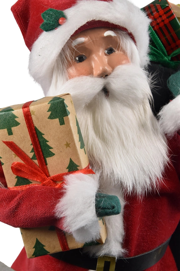 Byers Choice Message Red Velvet Santa
