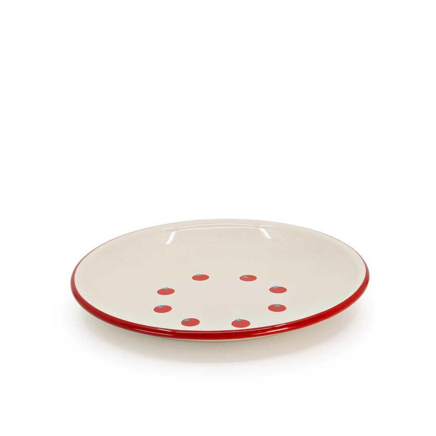 Dan Pelosi x CCH Tomato Coupe Dinner Plate, Red Rim