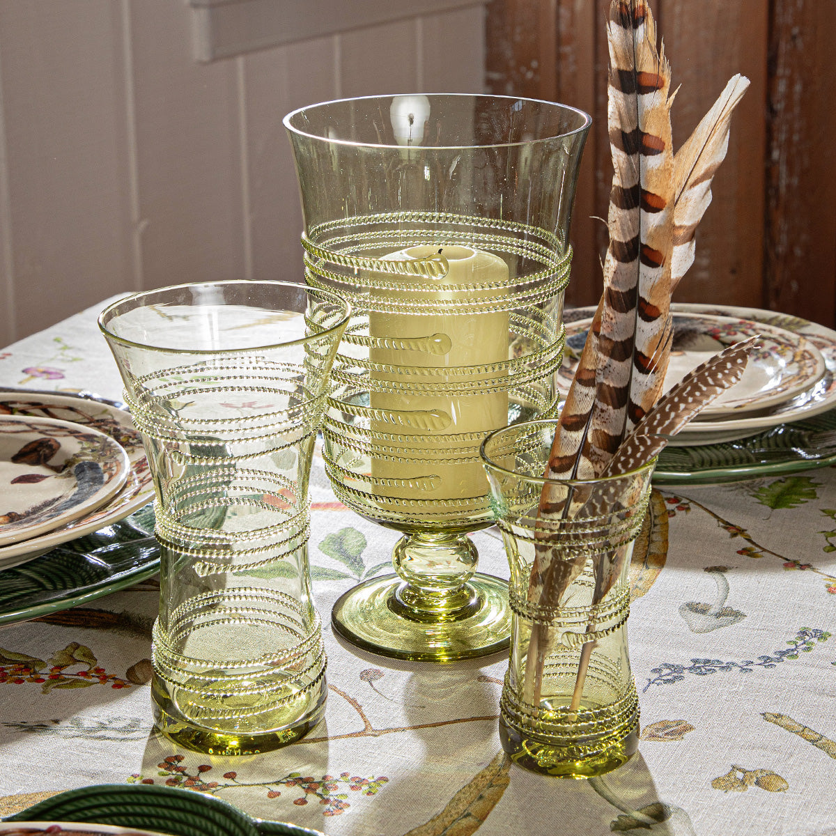 Juliska Ella 9" Corset Vase, Green