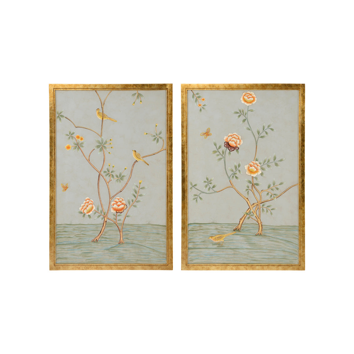 Chinese Panels Pair, Gray