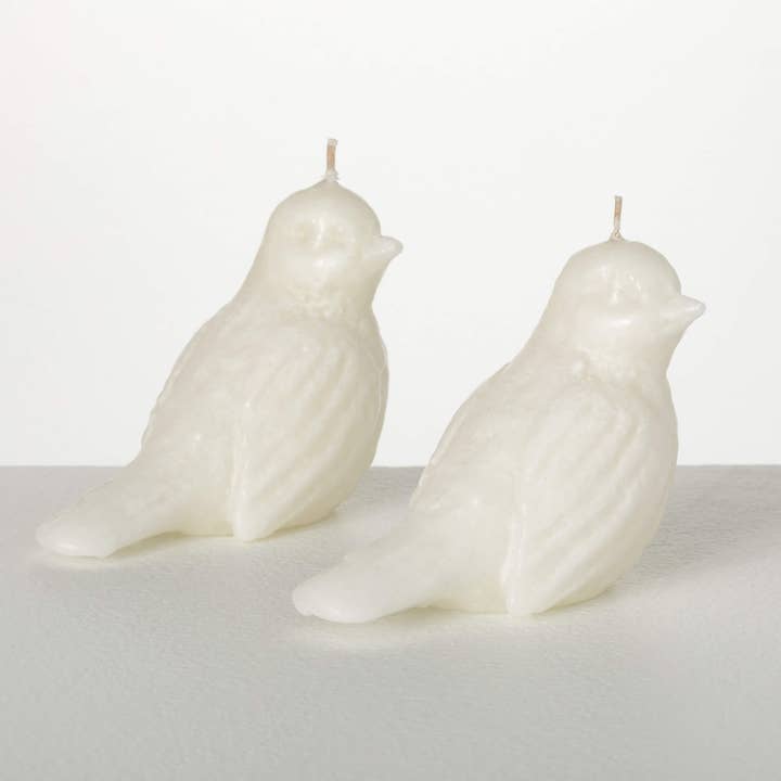 White Bird Candles, Set of 2