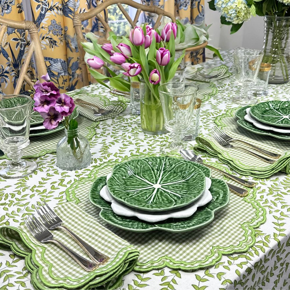 Bettina Light Green Gingham Napkins, Set of 4