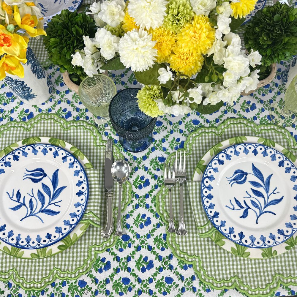 Bettina Light Green Gingham Placemats, Set of 4