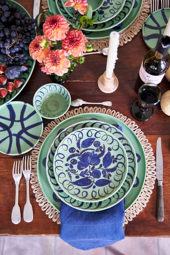 Amalfi Dessert Plate, Green