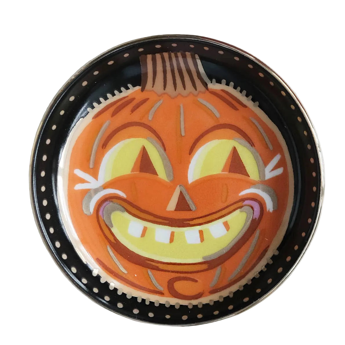 Halloween Jack-O-Lantern Porcelain Trinket Dish