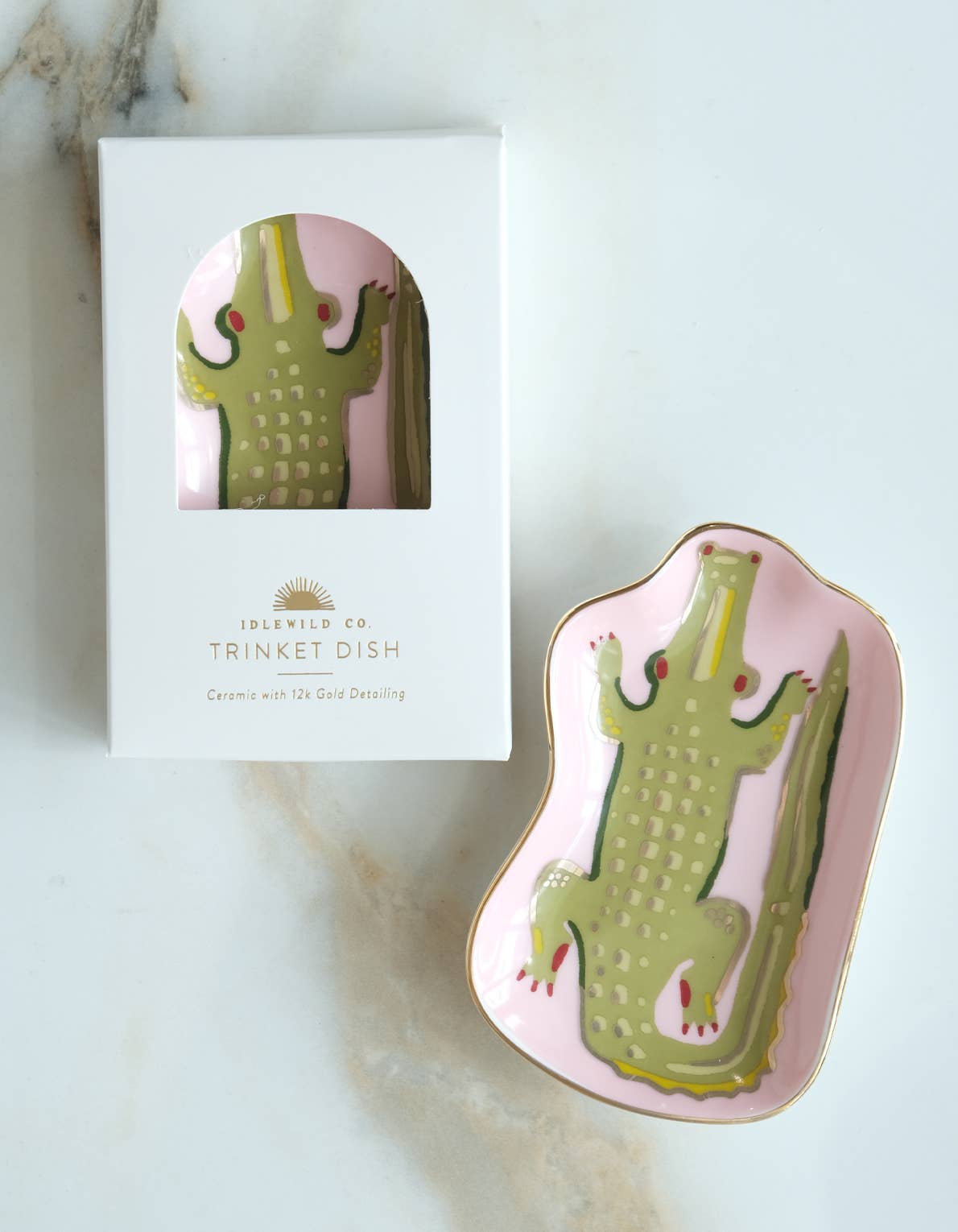 Alligator Porcelain Trinket Tray