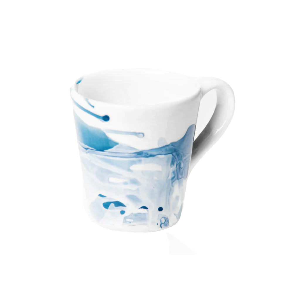 Blue and White Ceramic Splash Mug
