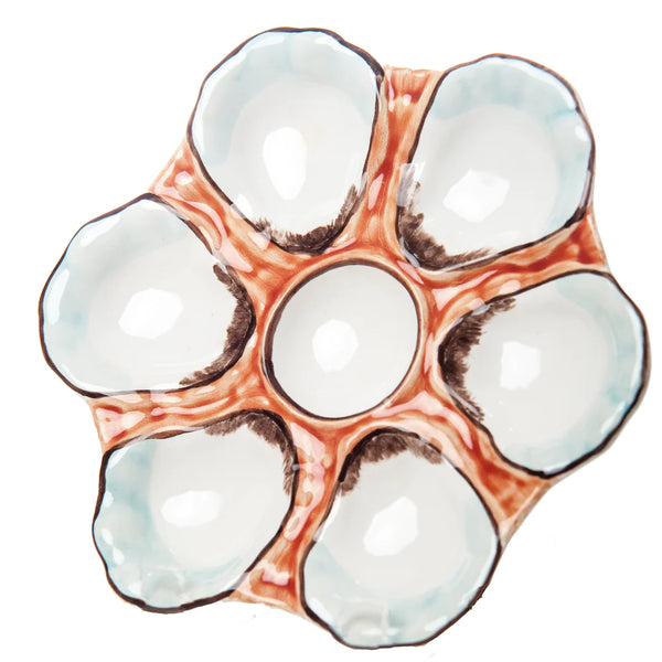 Salmon Ceramic Round Oyster Plate