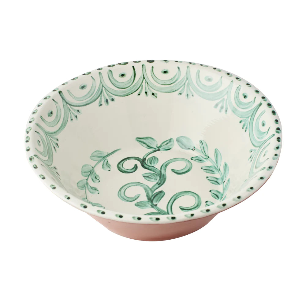 Large Green and White Bowl