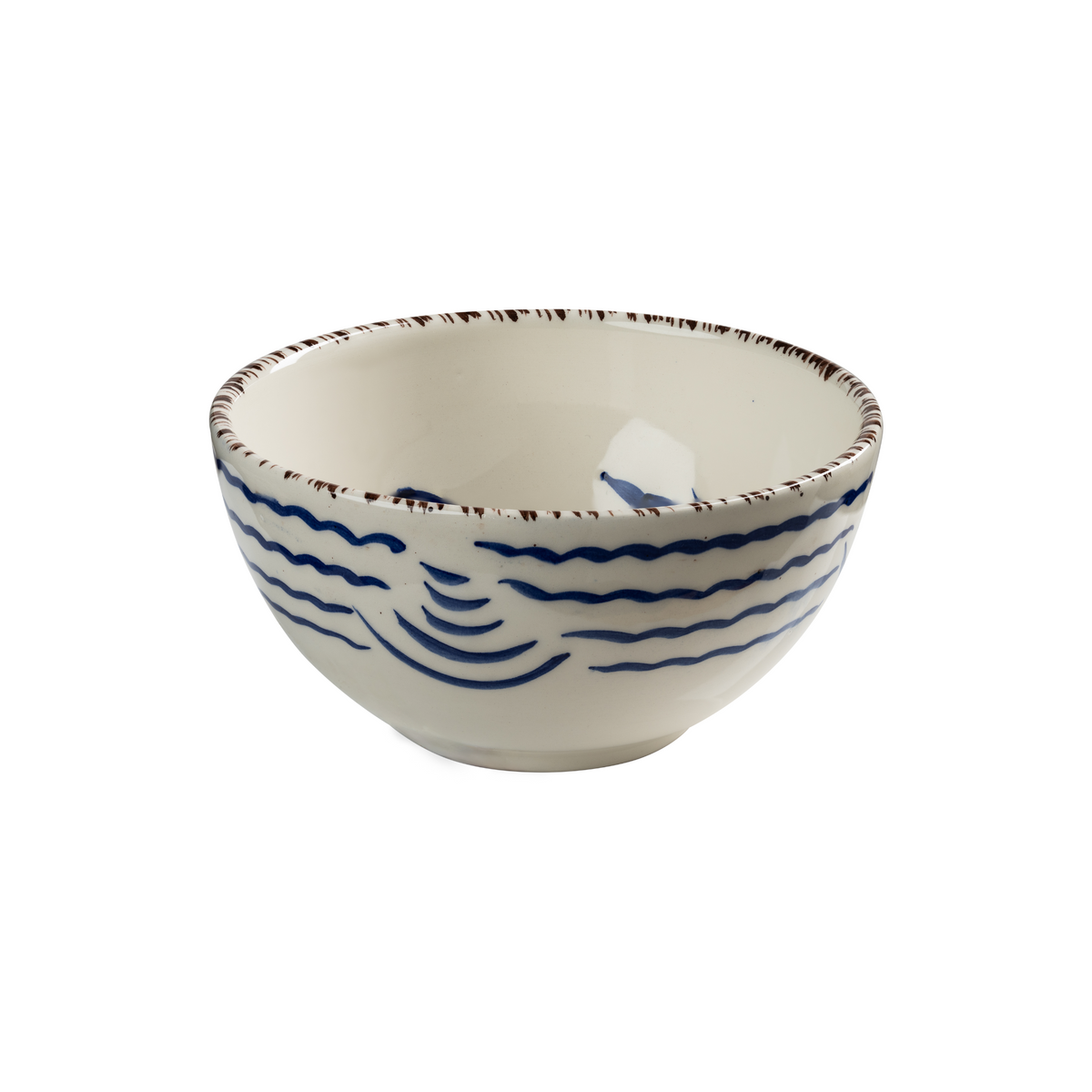 Blue Flowers & Waves Bowl