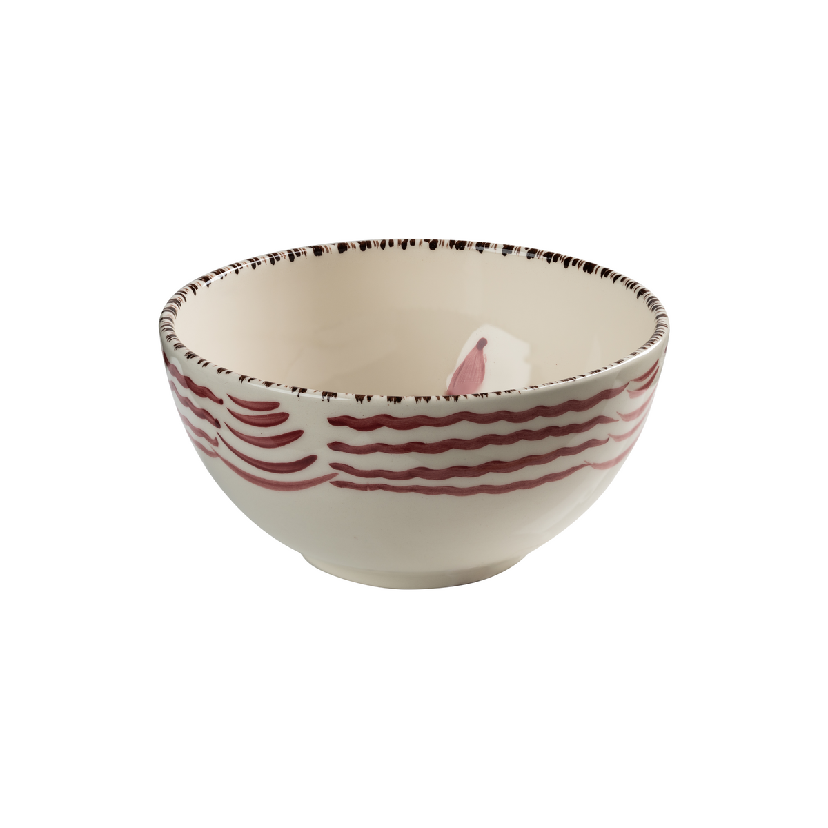 Pink Flowers & Waves Bowl