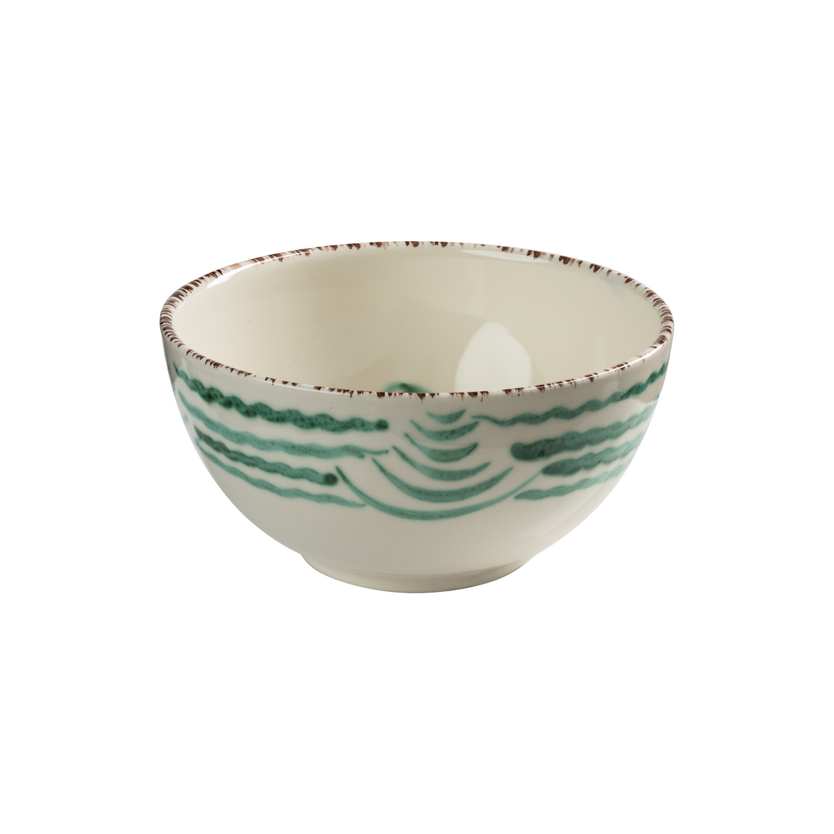 Green Waves & Flowers Bowl