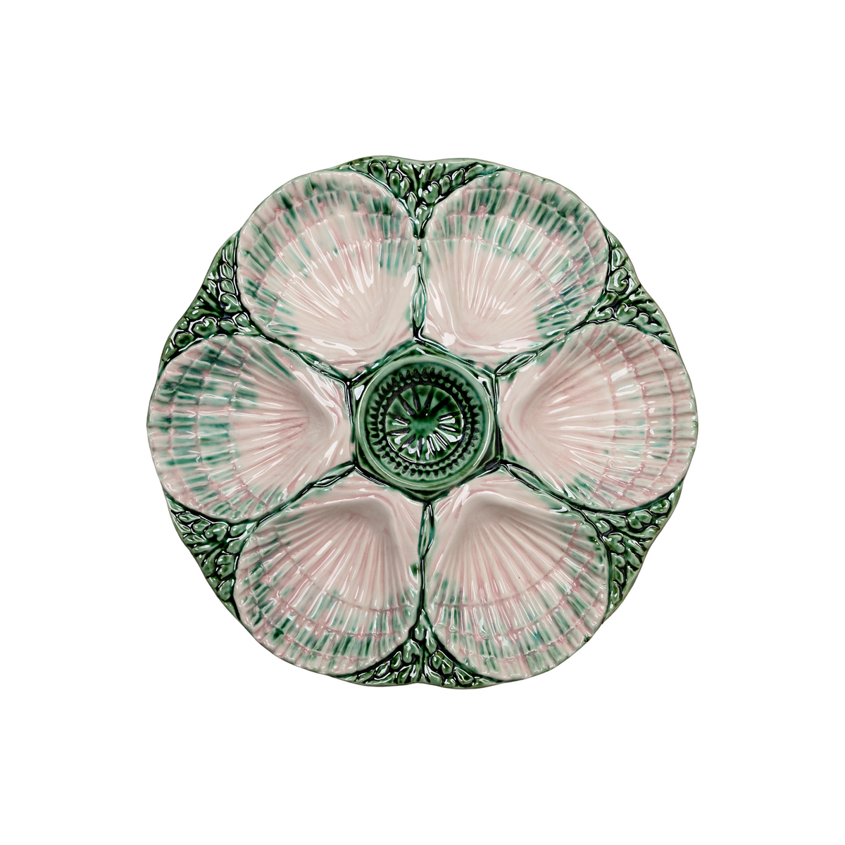 Pontchartrain Oyster Plate, Pink & Green