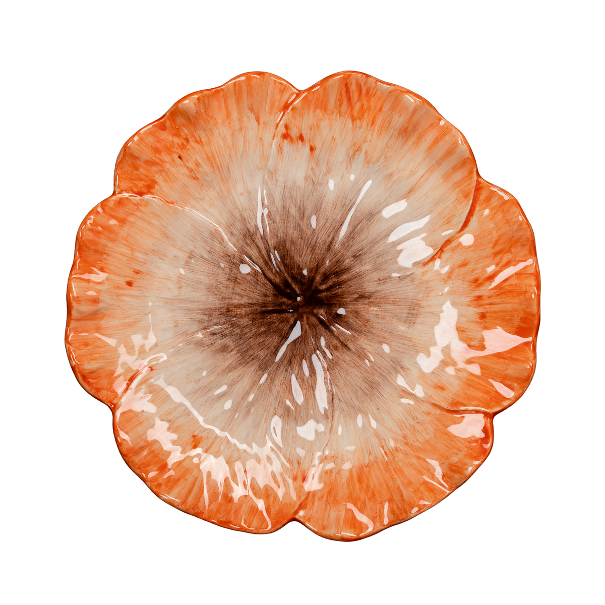April Flower Dinner Plate, Orange