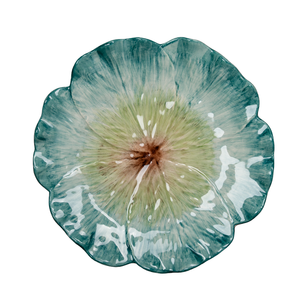 April Flower Dinner Plate, Green