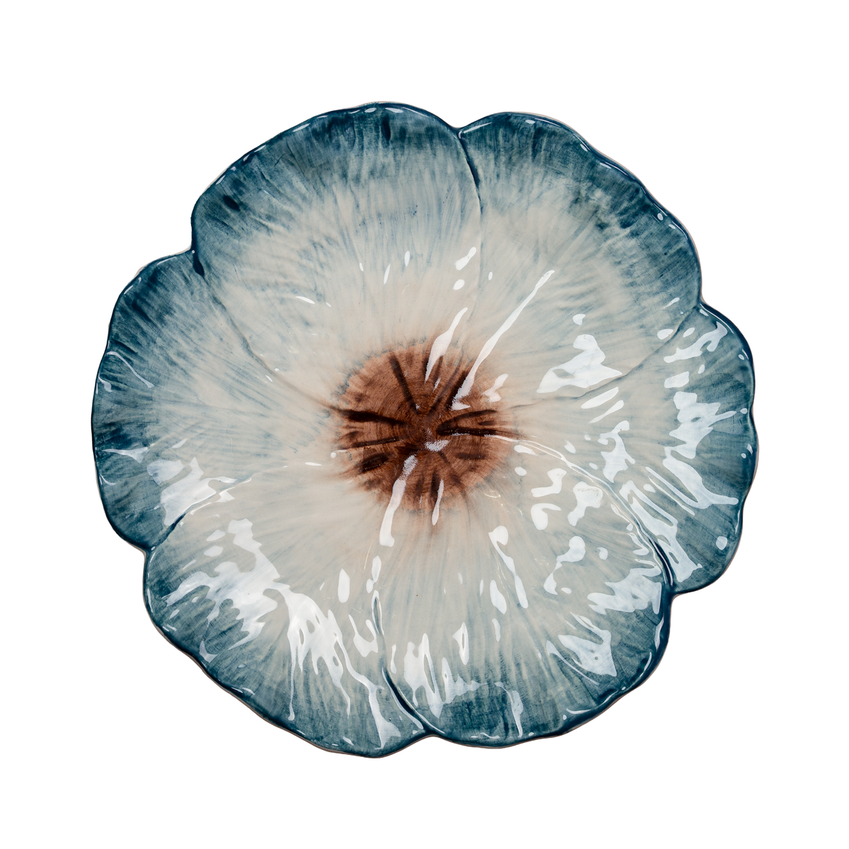 April Flower Dinner Plate, Blue