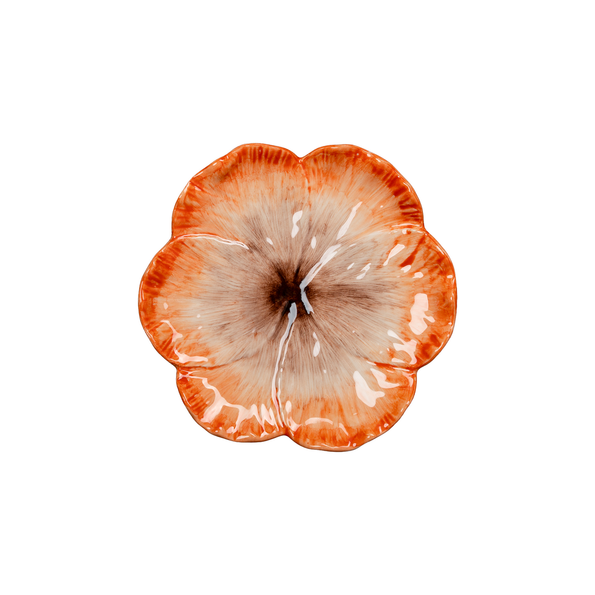 April Flower Side Plate, Orange